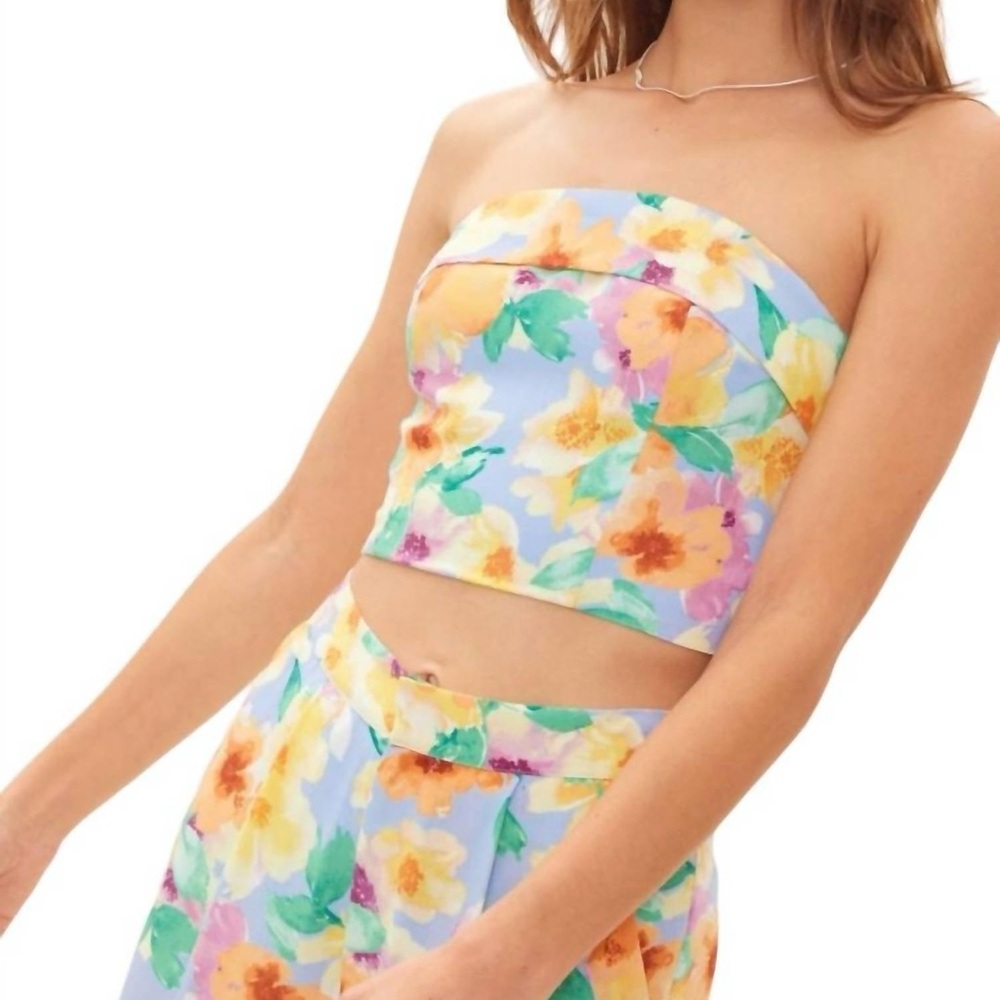 NWT Floral Strapless Top
